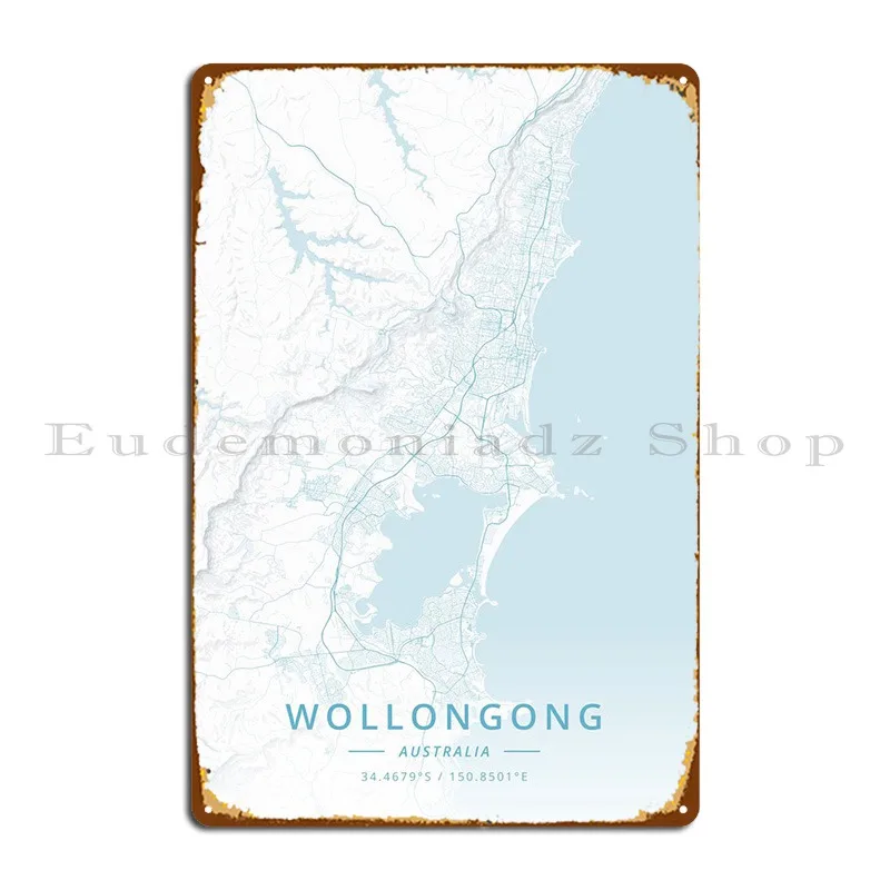 

Wollongong Australia Metal Plaque Design Garage Decoration Create Classic Tin Sign Poster