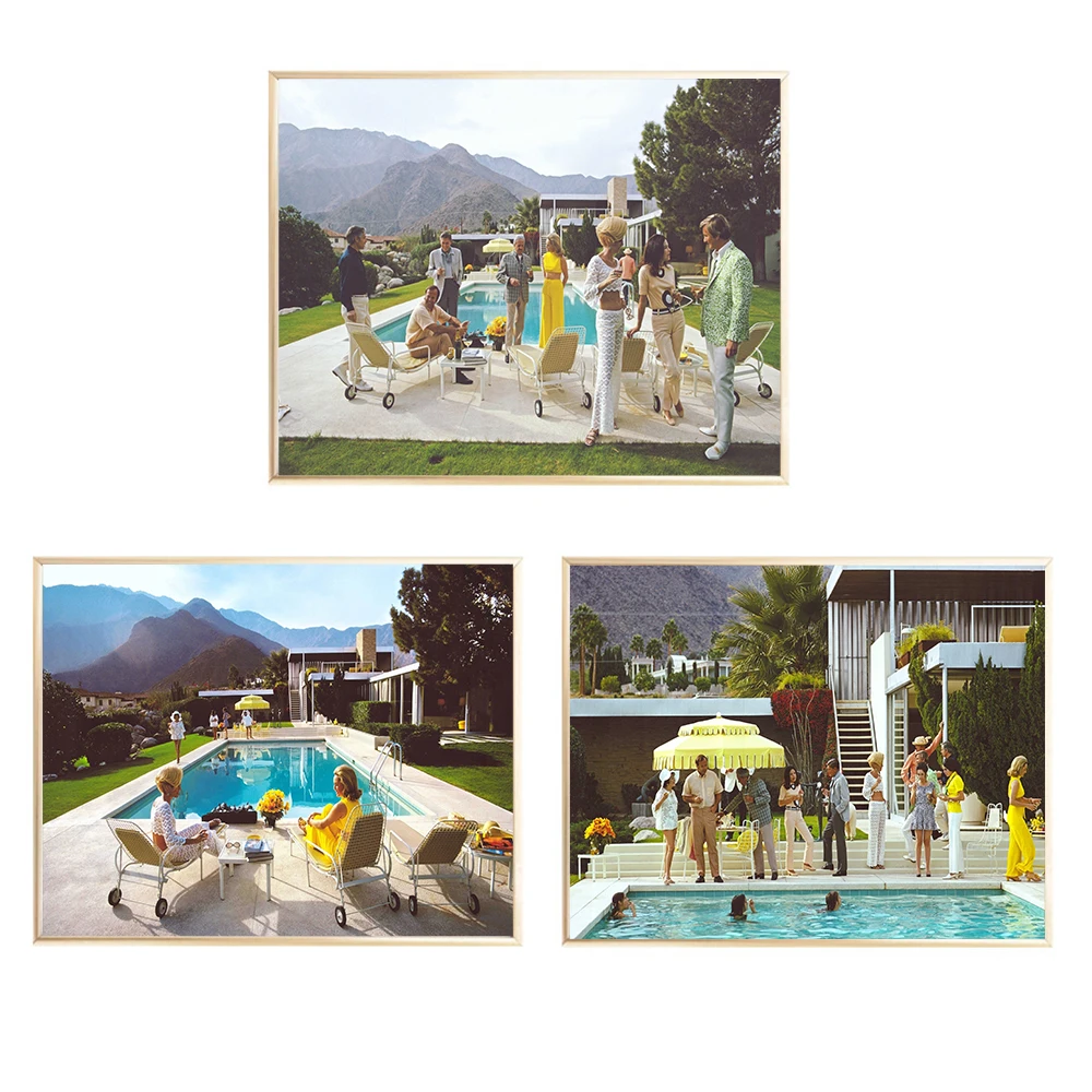 

Poolside Glamour 1970s Art Print By Slim Aarons Vintage Photography Poster Retro Wall Art Pictures Canvas Painting Home Decor