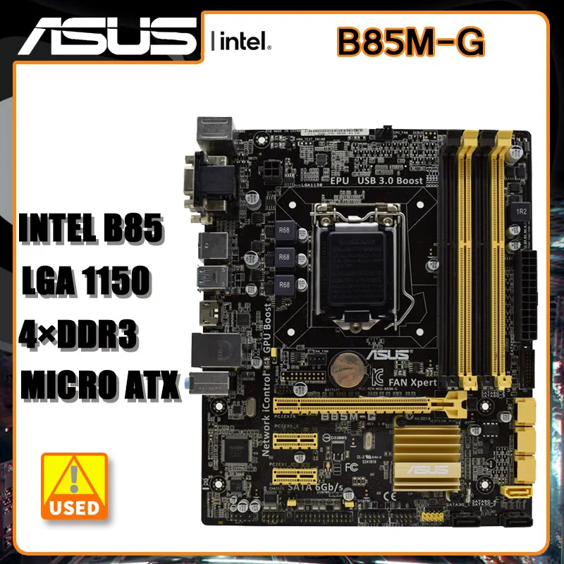 

LGA 1150 Motherboard Asus B85M-G Motherboard 1150 DDR3 Intel B85 32GB USB3.0 PCI-E 3.0 ATA III Micro ATX For Core i3-4150