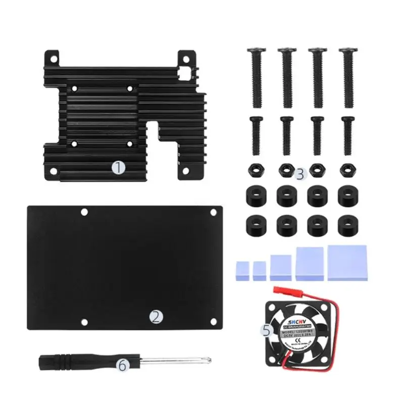 

Корпус вентилятора охлаждения из алюминиевого сплава для Raspberry Pi4 4B, металлический корпус, Прямая поставка