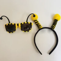 bumble bee cosplay party favors for women men and kids party costume cosplay accessory bee head hoop glasses set t21f