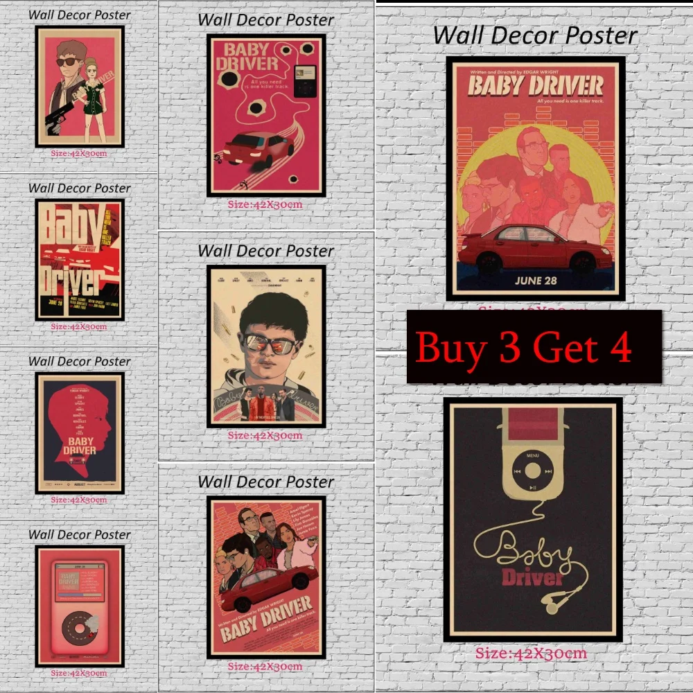 

Детский водитель (2017), настенные постеры из крафт-бумаги, наклейки, домашний декор, 42x30 см