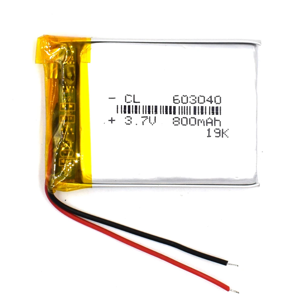 

3.7V Polymer Lithium Battery 603040 Rechargeable Li-ion Cell 800mAh For MP5 Navigator GPS MP3 MP4 Ebook Speaker Camera