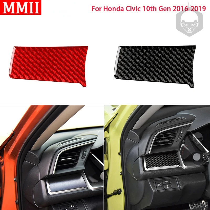

RRX for Honda Civic 10th Gen 2016 2017 2018 2019 Car Carbon Fiber Sticker Center Console Decor Cover Trim Strip Car Sticker