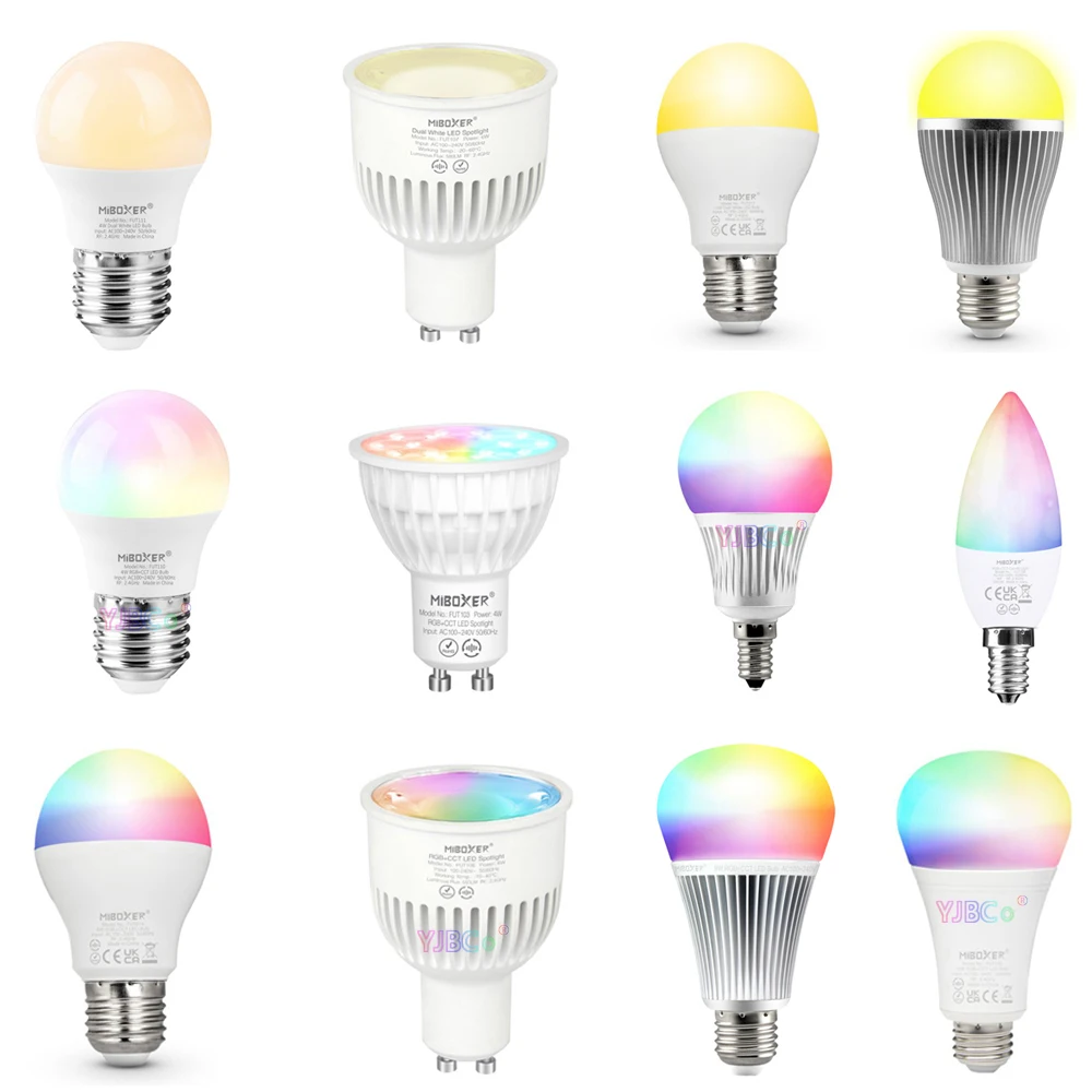 Miboxer 2.4G RF Пульт дистанционного управления E27 GU10 MR16 E14 Двойная белая/RGB CCT Умная