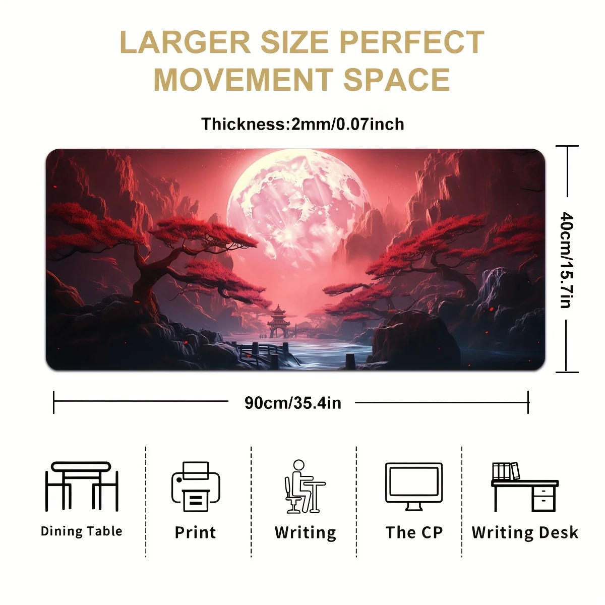 Red Landscape Большой игровой коврик для мыши 900x400 Ноутбук Настольный офисный