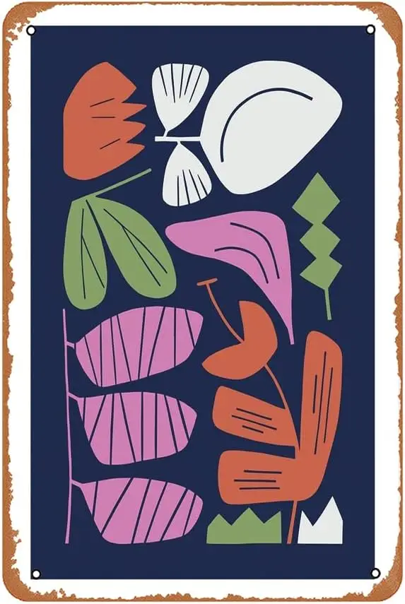 Pper Florl Metl Sgns Decorcn Vntge Tn 128 nch ron Pntng Wll Decor Resturnt Br Cfe Club Ktchen