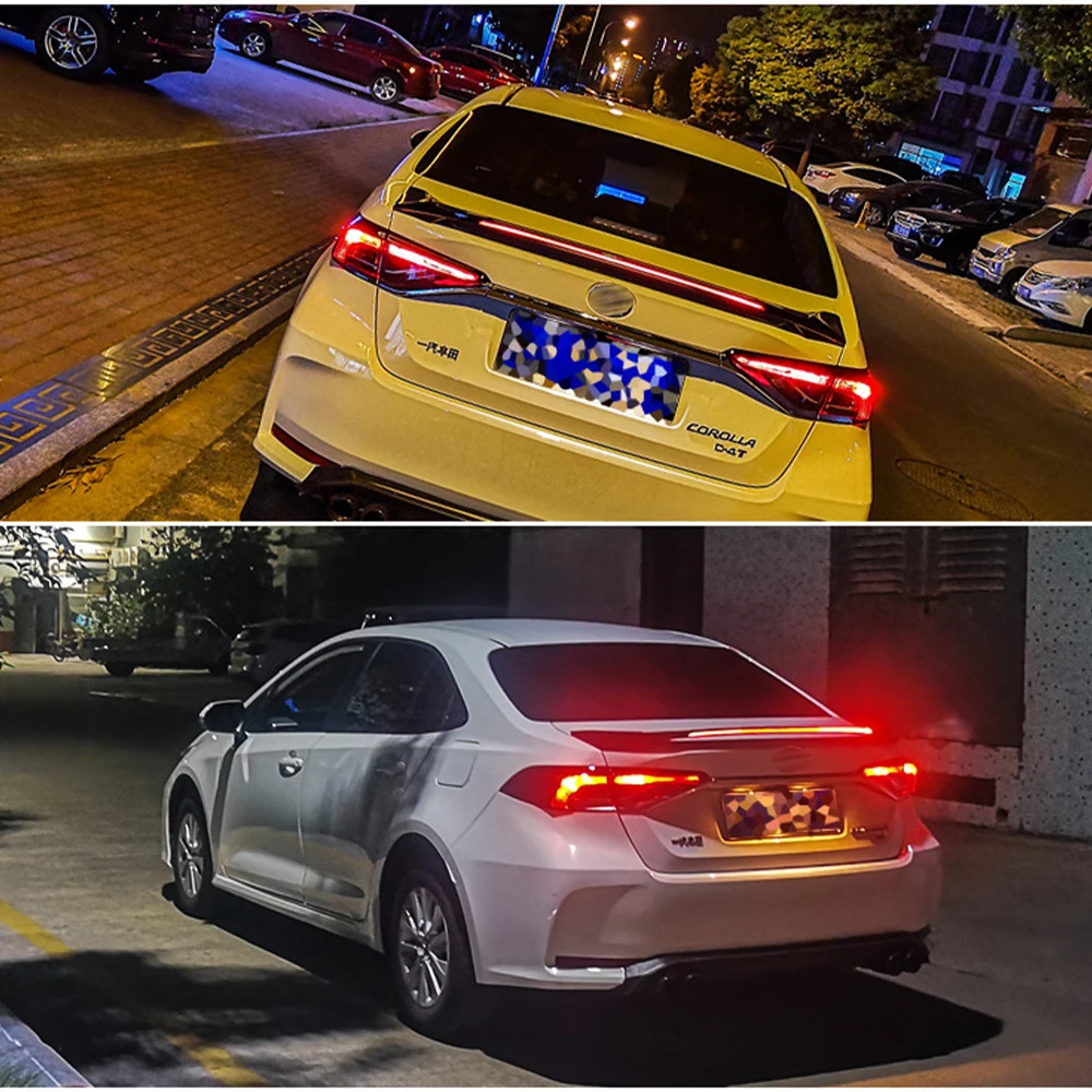 

Rear Trunk Lid Boot Lip Spoiler Wing Ducktail For Toyota Corolla 2019 2020 2021 Led Light Car Tuning Body Kit Accessories Black