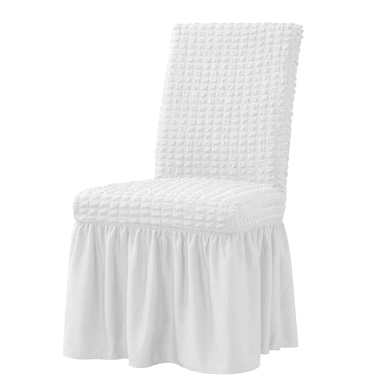 

Washable Banquet Furniture Accessories Wedding Soft Pleated Ruffled Skirt Party Supplies Dining Chair Slipcover Stretchy Kitchen