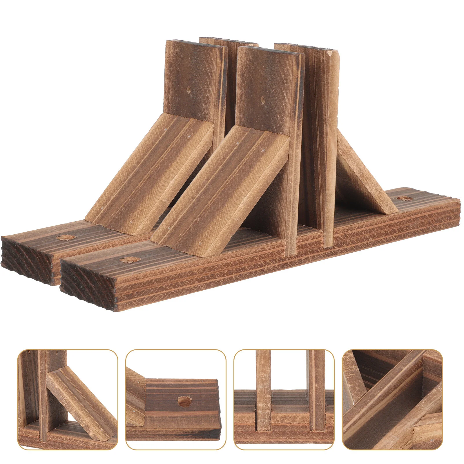 

2 Pcs Base Small Fence Durable Fences Set Wood Baby Playpen Bracket Yard Stand Holder Wooden Supplies Pet Outdoor