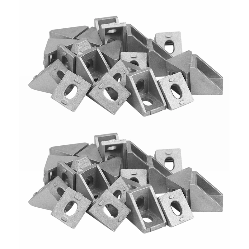 

40Pcs 2020 Corner Fitting Angle Aluminum 20 X 20 L Connector Bracket Fastener Match Use 2020 Industrial Aluminum Profile