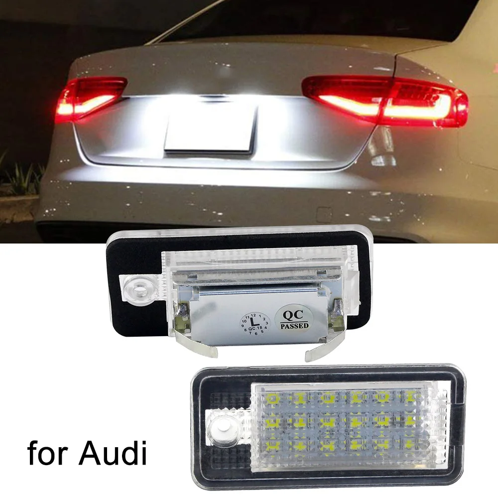 

2pcs Led Car License Plate Light Rear Number Lamp Canbus No Error for Audi A3 A4 S4 RS4 B6 B7 A6 RS6 S6 C6 S5 2D Cabrio Q7 A8 S8