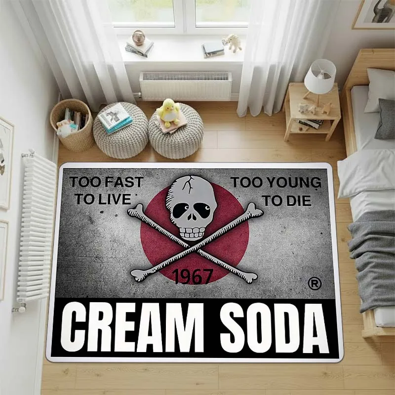 Фото Ковер в винтажном стиле Cream Soda Temmyes Rockabilly Tokyo, ковер для гостиной, коврик под компьютерное кресло, коврик для прихожей, входной коврик №3