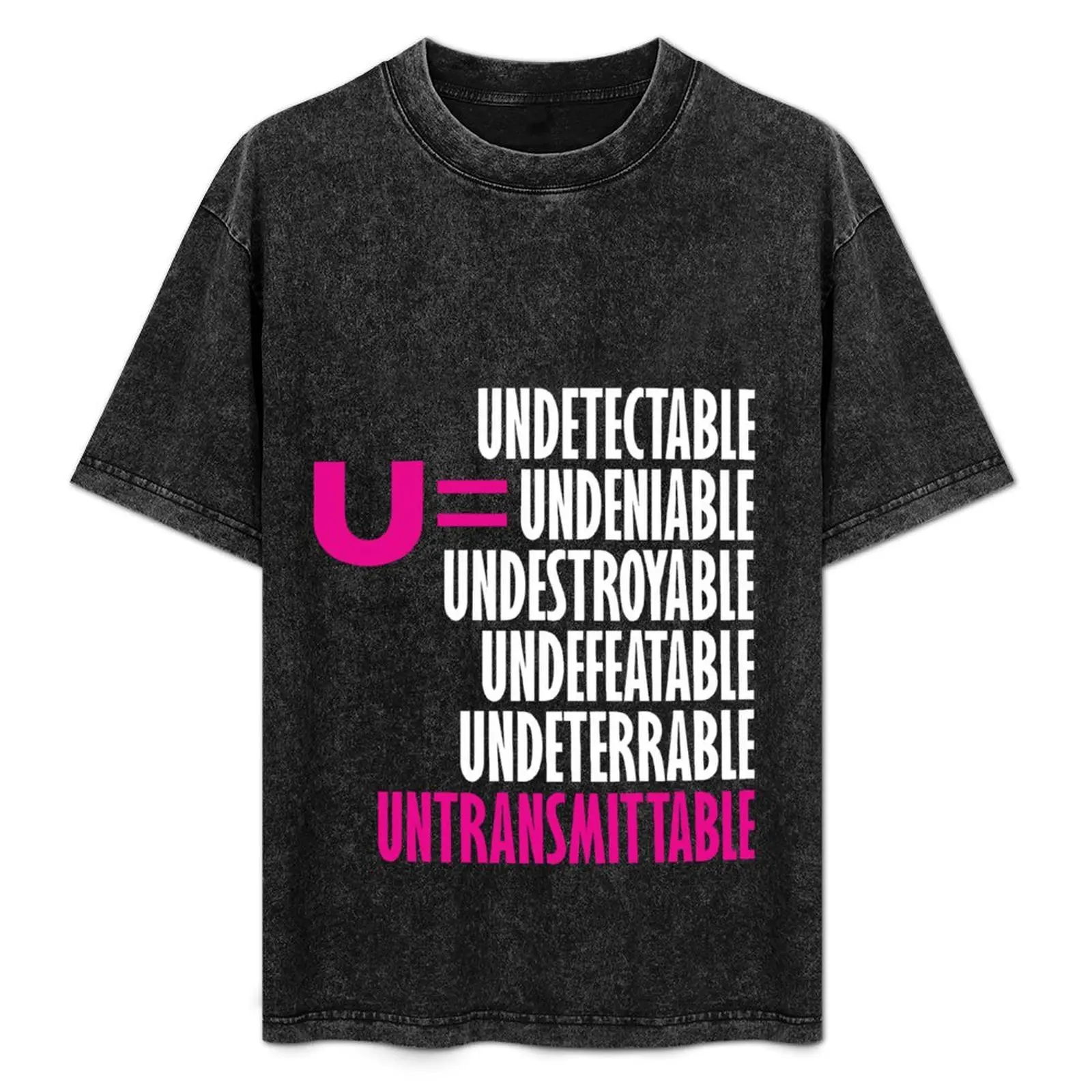 Фото Футболка U=U Undetectable = Untransmittable, однотонная, большого размера, для высоких и крупных людей. №1