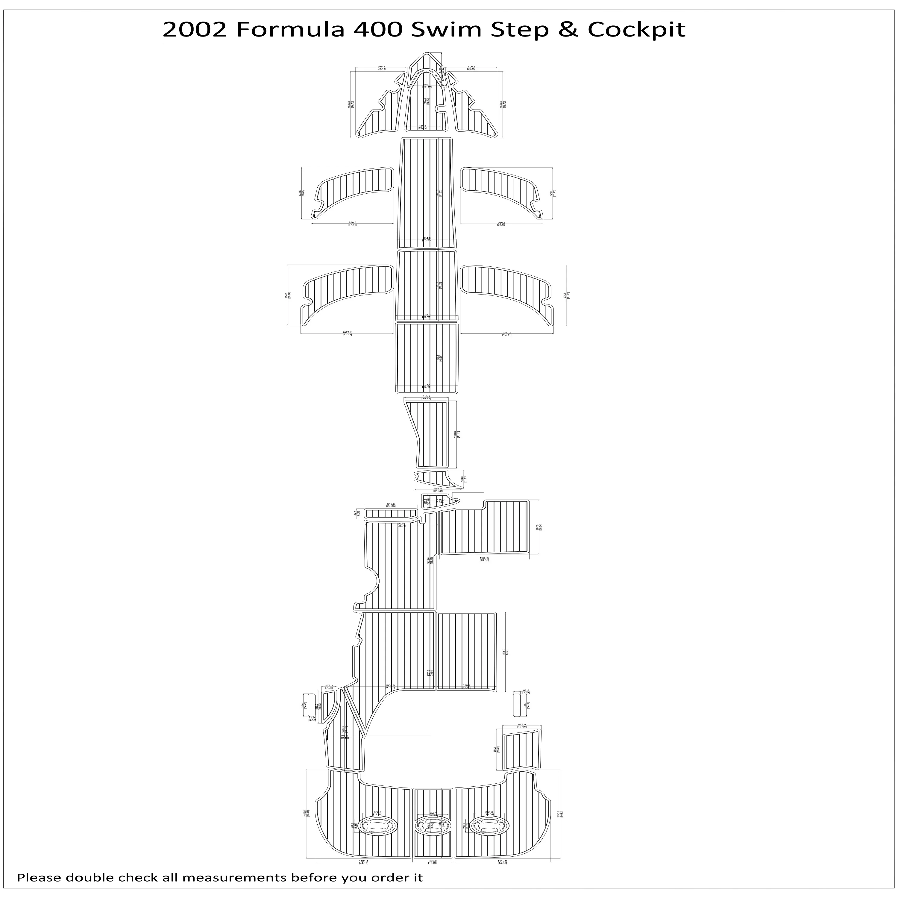 

2002 Formula 400 Swim Step Cockpit Boat EVA Faux Foam Teak Deck Floor Pad