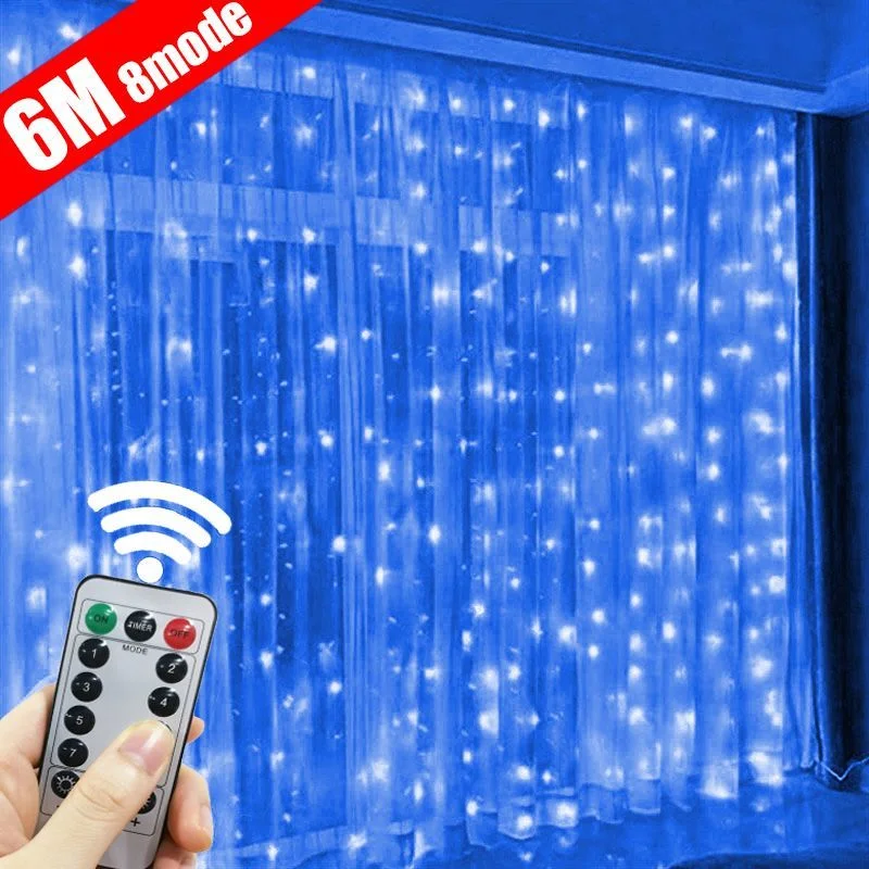 

Рождественская Праздничная Декоративная гирлянда, 3/4/6 м, Сказочная гирлянда для спальни с дистанционным управлением