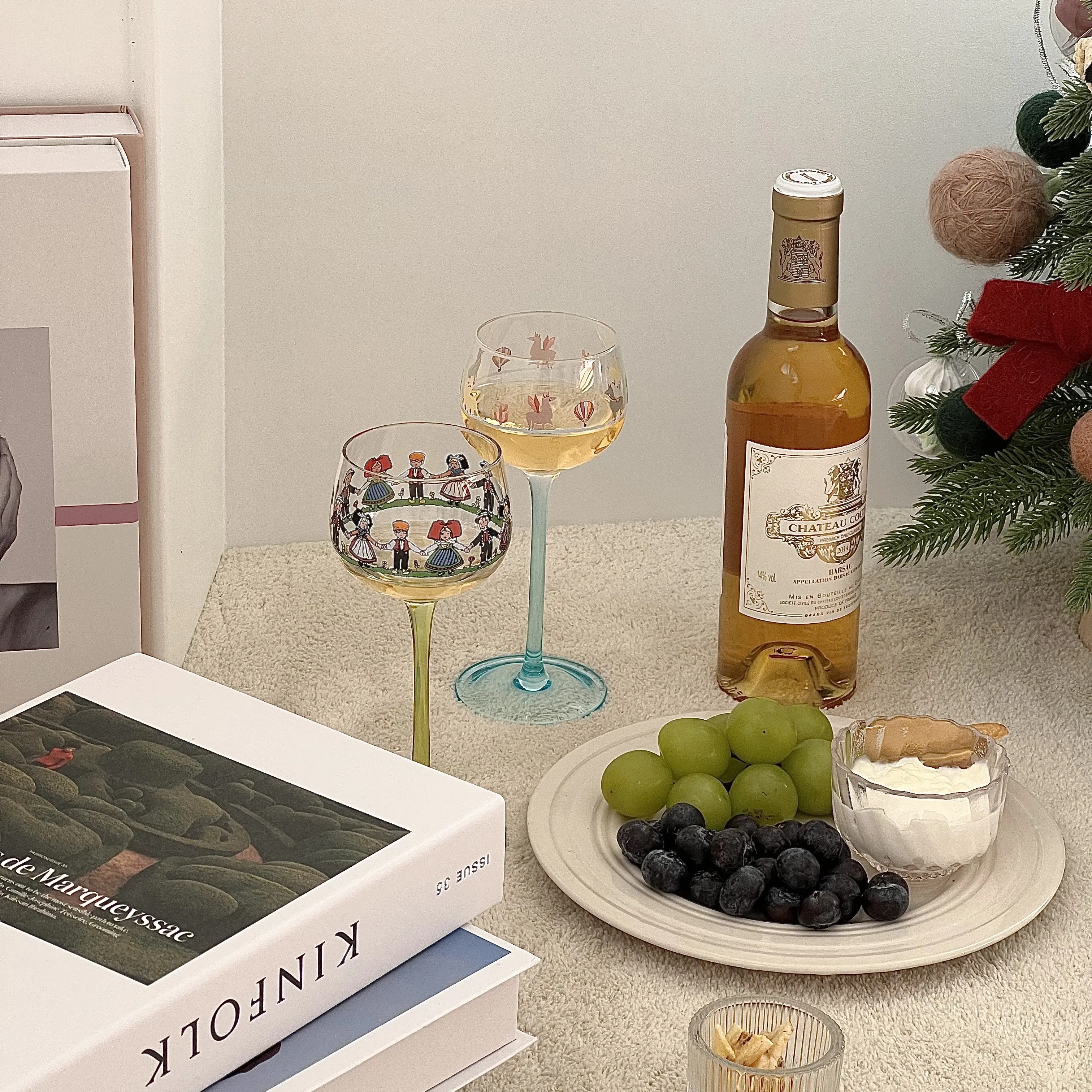 

High Value Alsatian Little Man Cup Juice Drink Red Wine Glass Girly Heart Creative Atmosphere Goblet Cocktail Grape Wine Glass