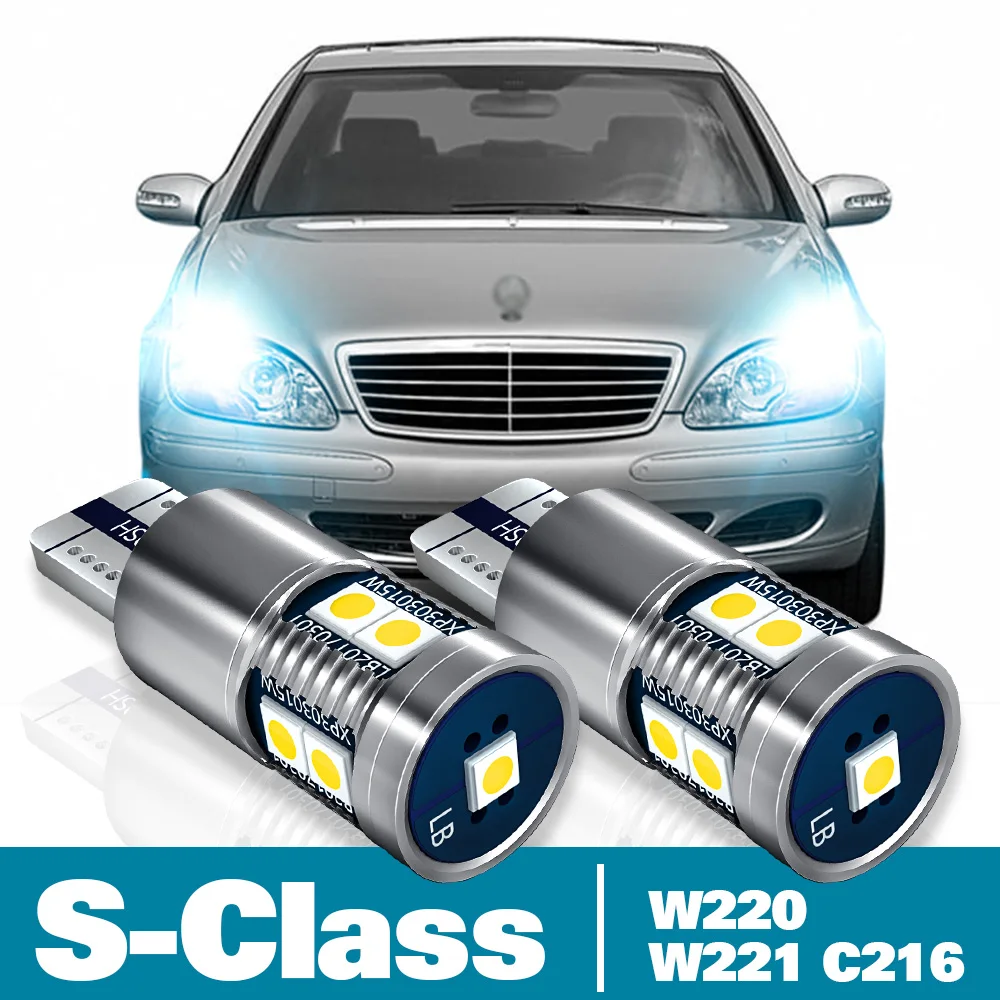 

2x светодиодные парковочные огни для Mercedes Benz S Class W220 W221 C216 аксессуары 1998-2013 2007 2008 2009 2010 2011 габаритные огни