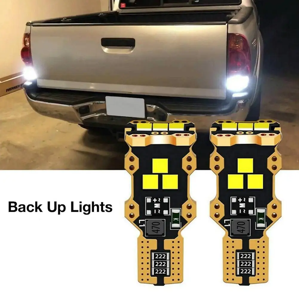 2 шт., Автомобильные светодиодные лампы T15 W16w 3030 9smd 6000k 2 шт., Автомобильные светодиодные лампы T15 W16w 3030 9smd 6000k