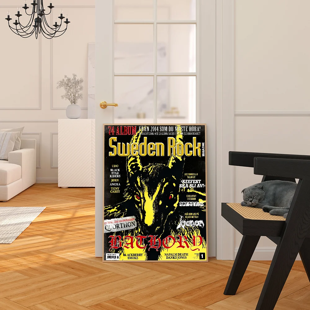 Bathory Quorthon Ретро Heavy Metal Музыкант Самоклеящийся Настенный Художественный Плакат HD