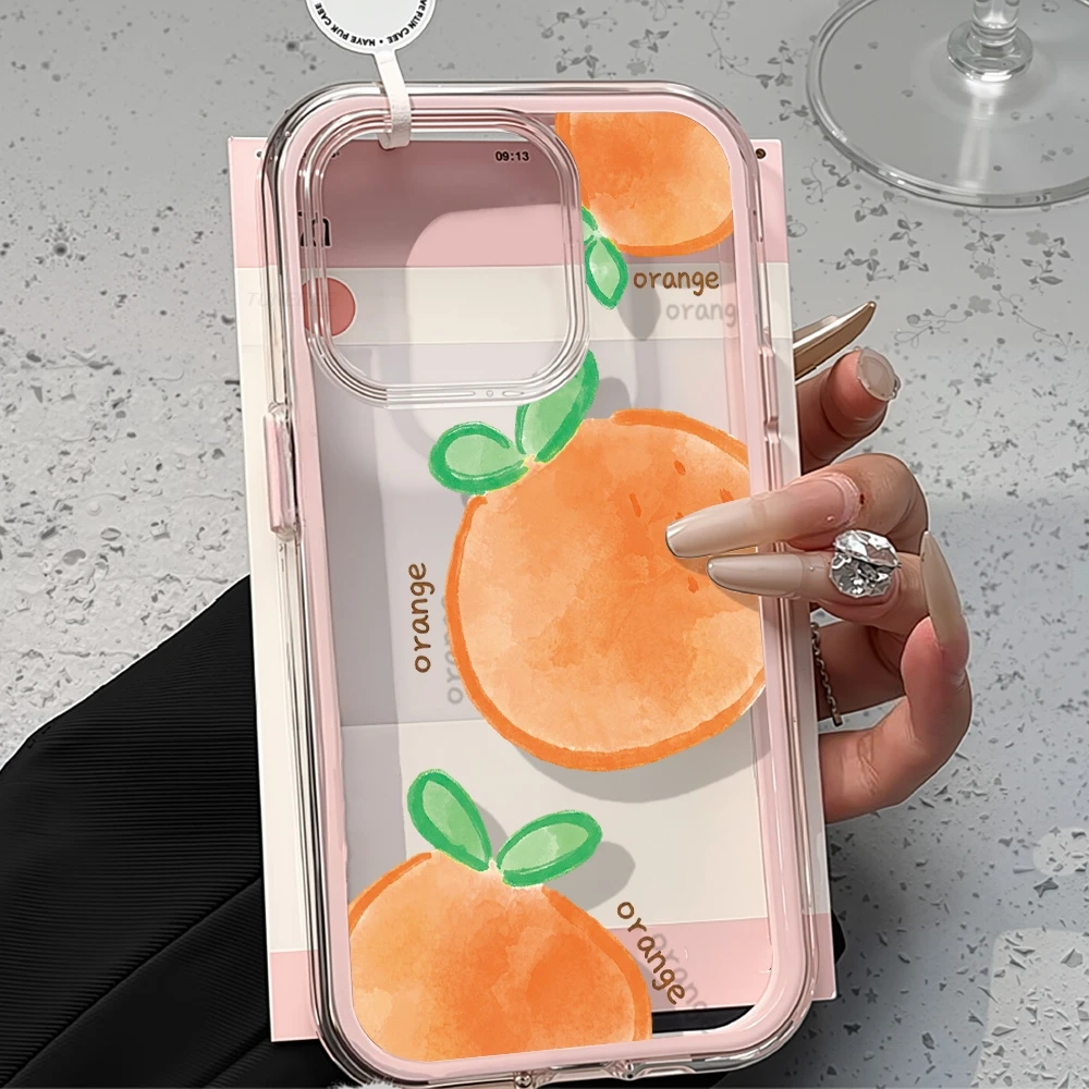 Фото Прозрачный чехол с рисунком фруктов и апельсинов, конфетных цветов, для Samsung S26 Ultra S25 S23 S24 S22 Plus A57 A37 A55 A54 A36 A35 A17, мягкий чехол №3