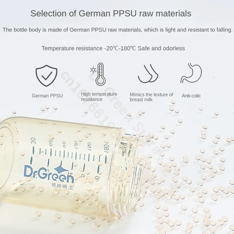Dr.Green новая обновленная бутылочка для новорожденных с широким горлышком и ручкой