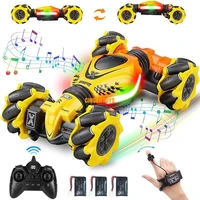 2022 new 4wd watch rc stunt car 2 4g radio remote control car rc watch gesture sensor rotation gift electronic vehicle for kids