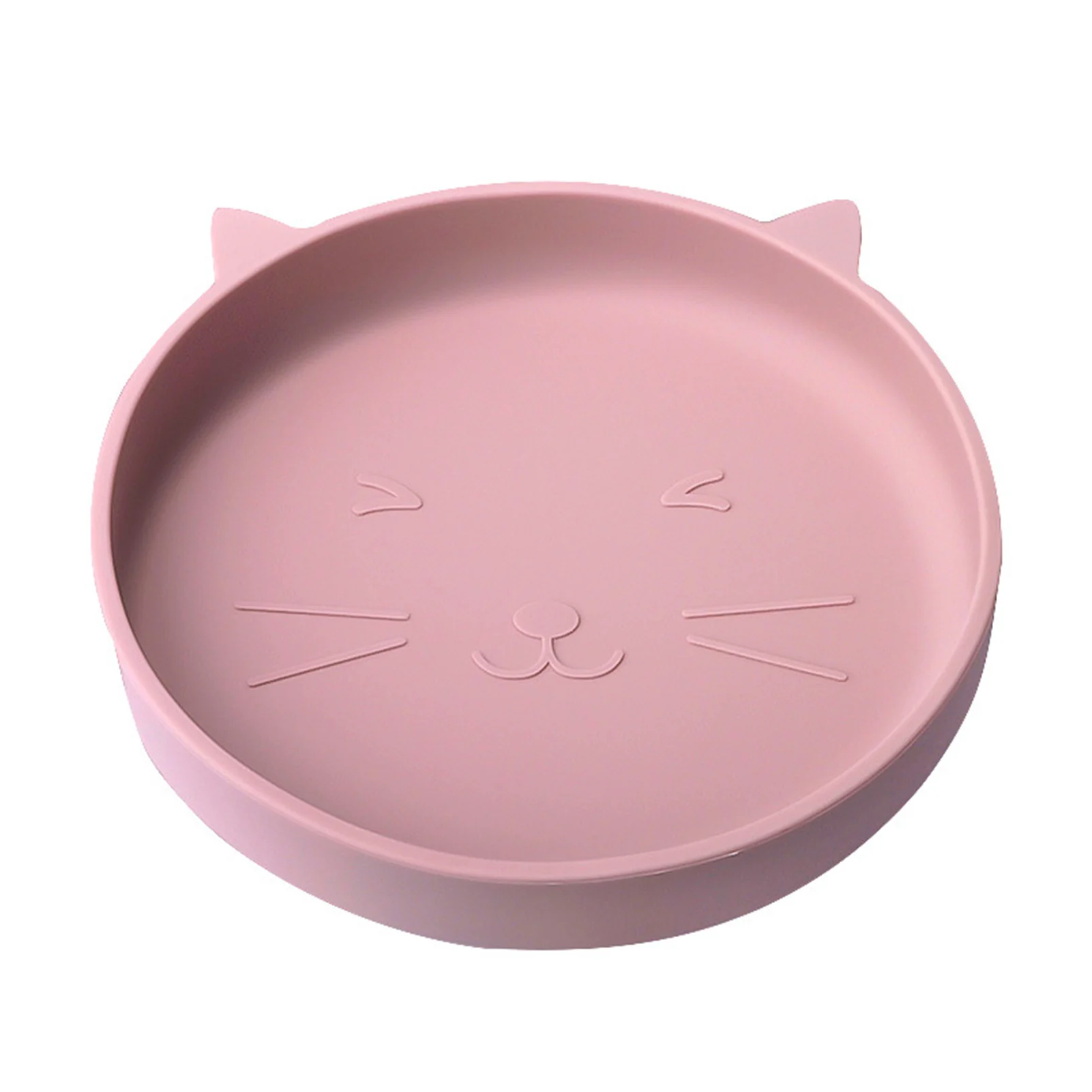 

Плоская миска без запаха для сухого и влажного питания, силиконовая миска с милым котом, круглая, легко моющаяся, снимающая усталость, не ско...