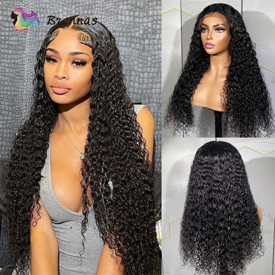 

13x4 Lace Front Human Hair Wigs Peruvian Remy Hair Kinky Curly Transparent Lace Wig Pre Plucked Natural Hairline With Baby Hair