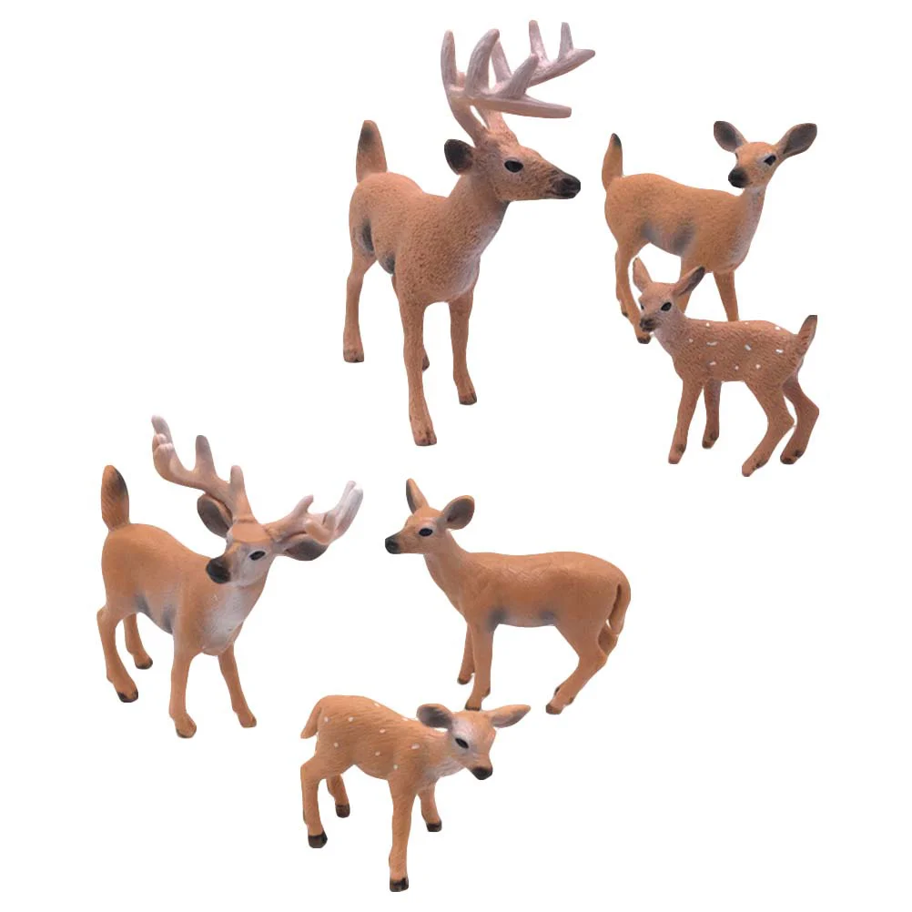 

Deer Figurines Christmas Woodland Statue Animal Ornaments Figures Forest Tree Ornament Craft Model Animals Creatures Home Decor