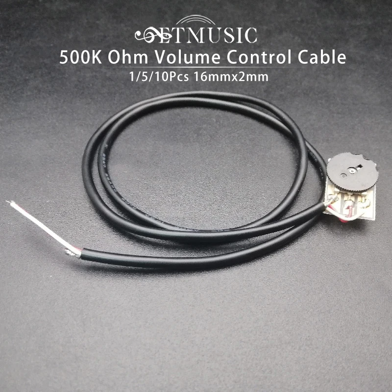 

500K колесо регулировки громкости для системы эквалайзера звукоснимателя гитары с кабелем 16 мм * 2 мм