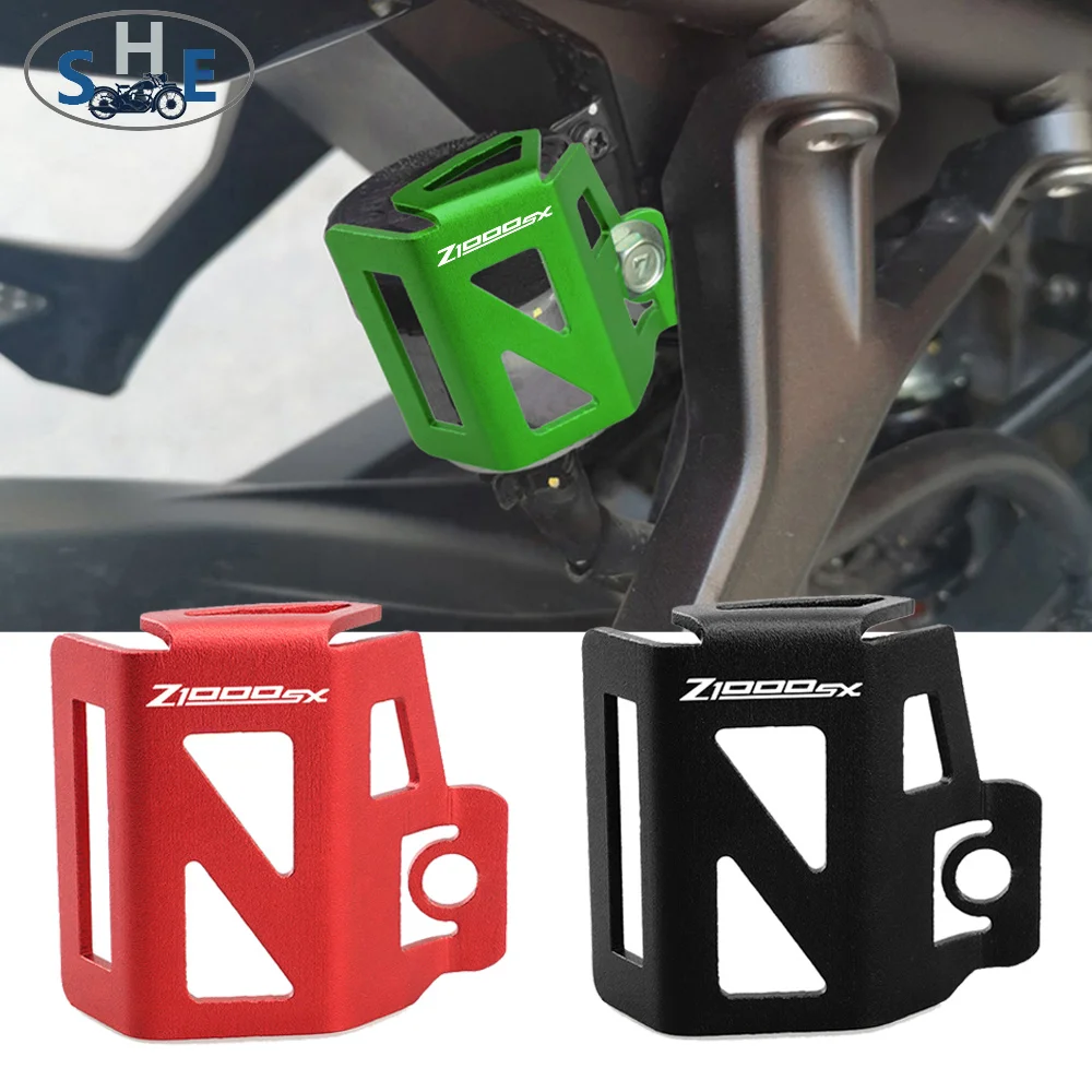 

With LOGO Z1000SX For Kawasaki Z1000 Z1000SX Z1000/SX Motorcycle Accessories Rear Brake Fluid Reservoir Guard Cover Protector
