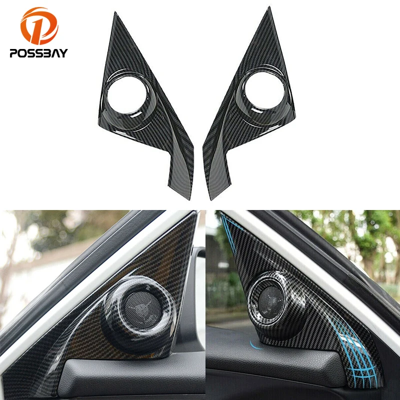 

2Pcs Car Front Door Speaker Cover Trim Carbon Fiber Mouldings for Honda Civic 2016 2017 2018 2019 2020 2021 Interior Accessories