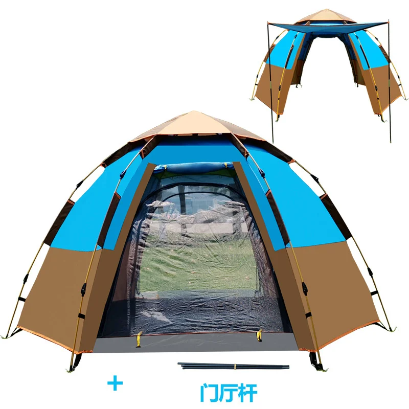 Large family travel instant set tent portable outdoor waterproof tent windproof pop-up 5-8 person fully automatic camping tent