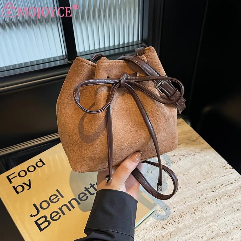 Женская сумка-мешок из искусственной замши модная сумка-тоут однотонная