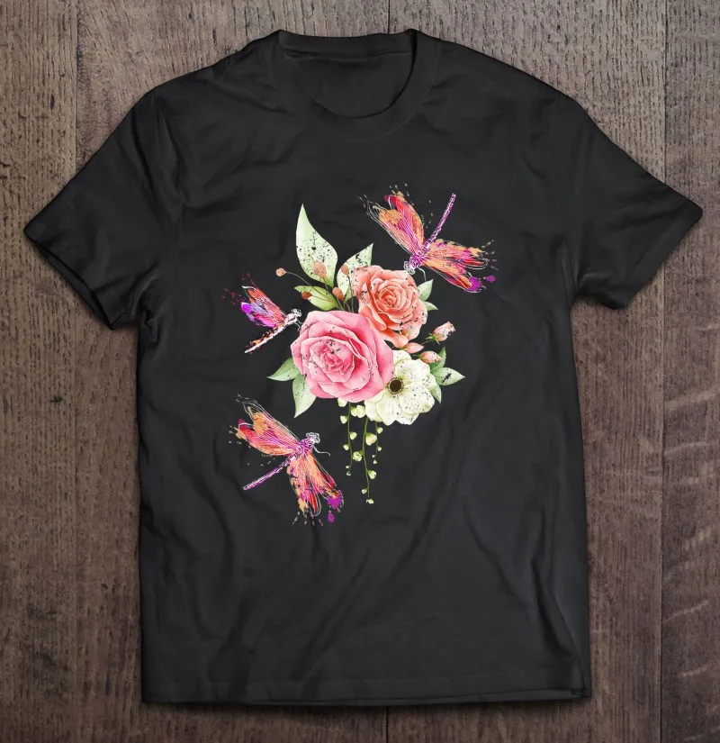 

Футболка для мужчин и женщин с изображением природы дикой природы насекомых животных влюбленных подарков цветочной стрекозы мужские футбо...