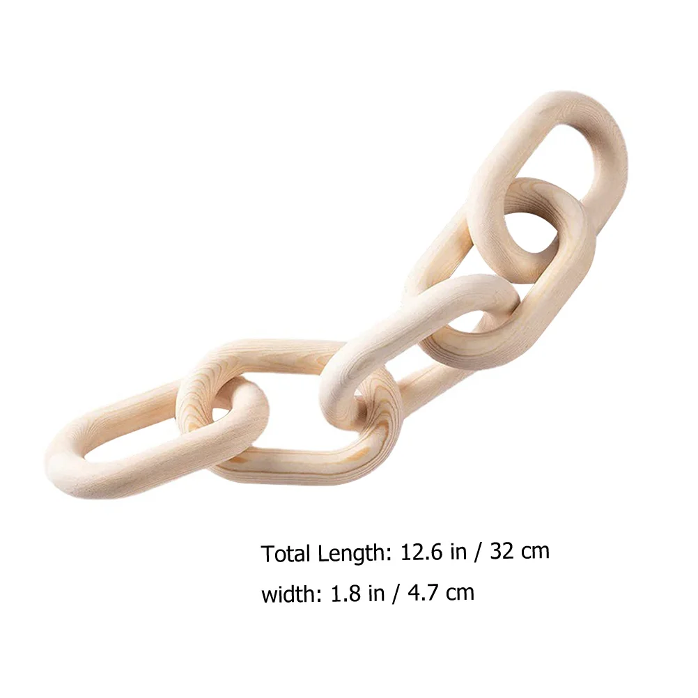 

Chain Wood Decor Link Wall Hanging Wooden Ornament Farmhouse Decorative Pendant Rustic Decoration Knot Home Links Coffee Table