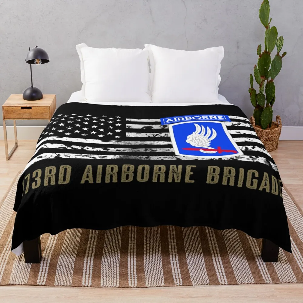 

173rd Airborne Brigade (Distressed Flag) Throw Blanket Summer Cottons