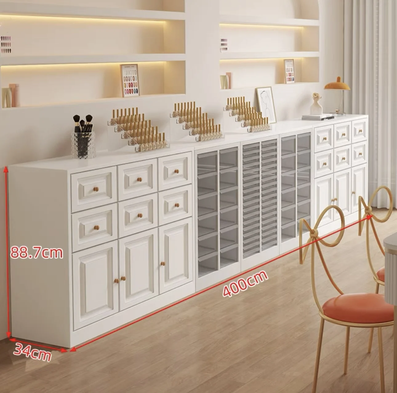 Фото Витрина-столик для маникюра, полка для лаков для ногтей, демонстрационный шкаф 2024 года, новинка для салонов красоты и маникюрных студий №5