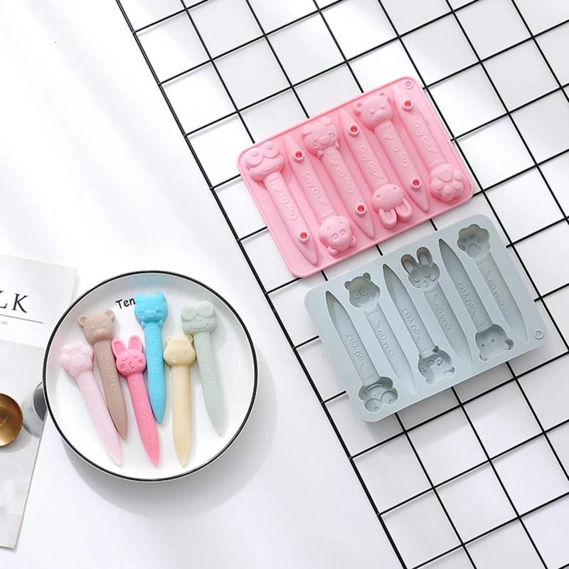 

Cartoon Crayon Molds Cute Animal Silicone Molds Easter Supplies for Kid Adult Making Palm Grip Crayons Finger Paint Crayons DIY