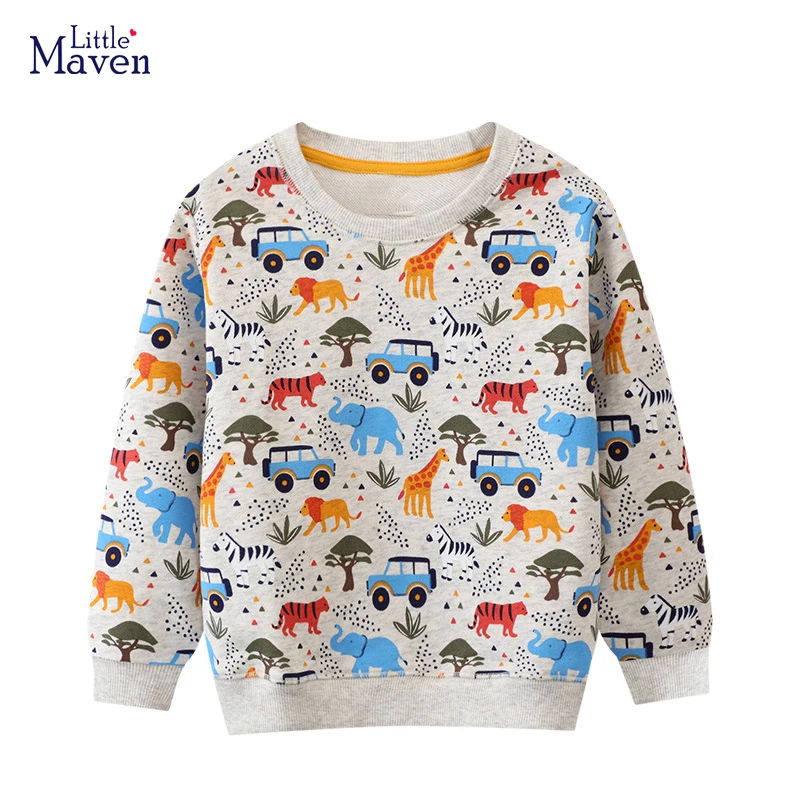 

Little maven 2023 Children's Clothing Boys Teenagers Sweatshirt Autumn Cartoon Animals Casual Clothes Hoodies for Kids