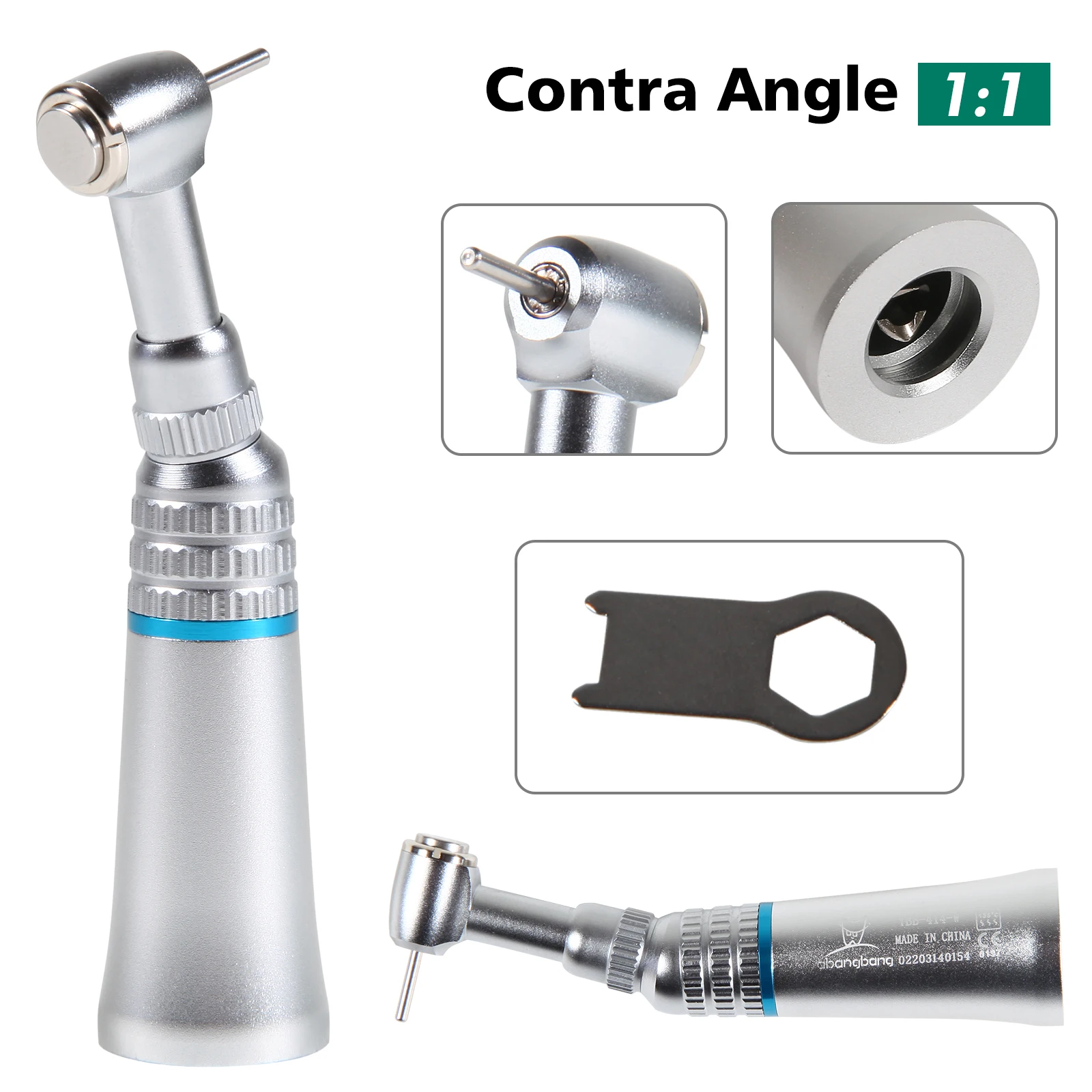 Стоматологический низкоскоростной наконечник YBB FG1 6 мм 1:1 кнопочный угловой