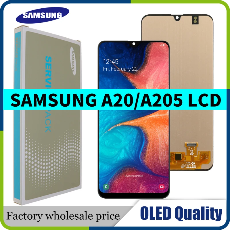 

. New 6.4'' Super OLED Display For Samsung Galaxy A20 A205 SM-A205F A205FN LCD Display With Touch Screen Digitizer