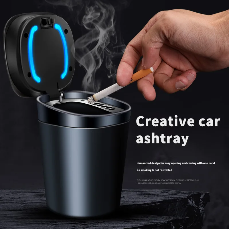 

Автомобильная пепельница с крышкой многофункциональная автомобильная пепельница Автоматическая светильник кой индивидуальные креативны...