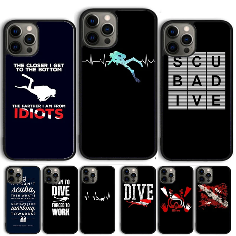 Чехол для телефона подводного плавания с аквалангом и подводной трубкой iPhone 16 15 14