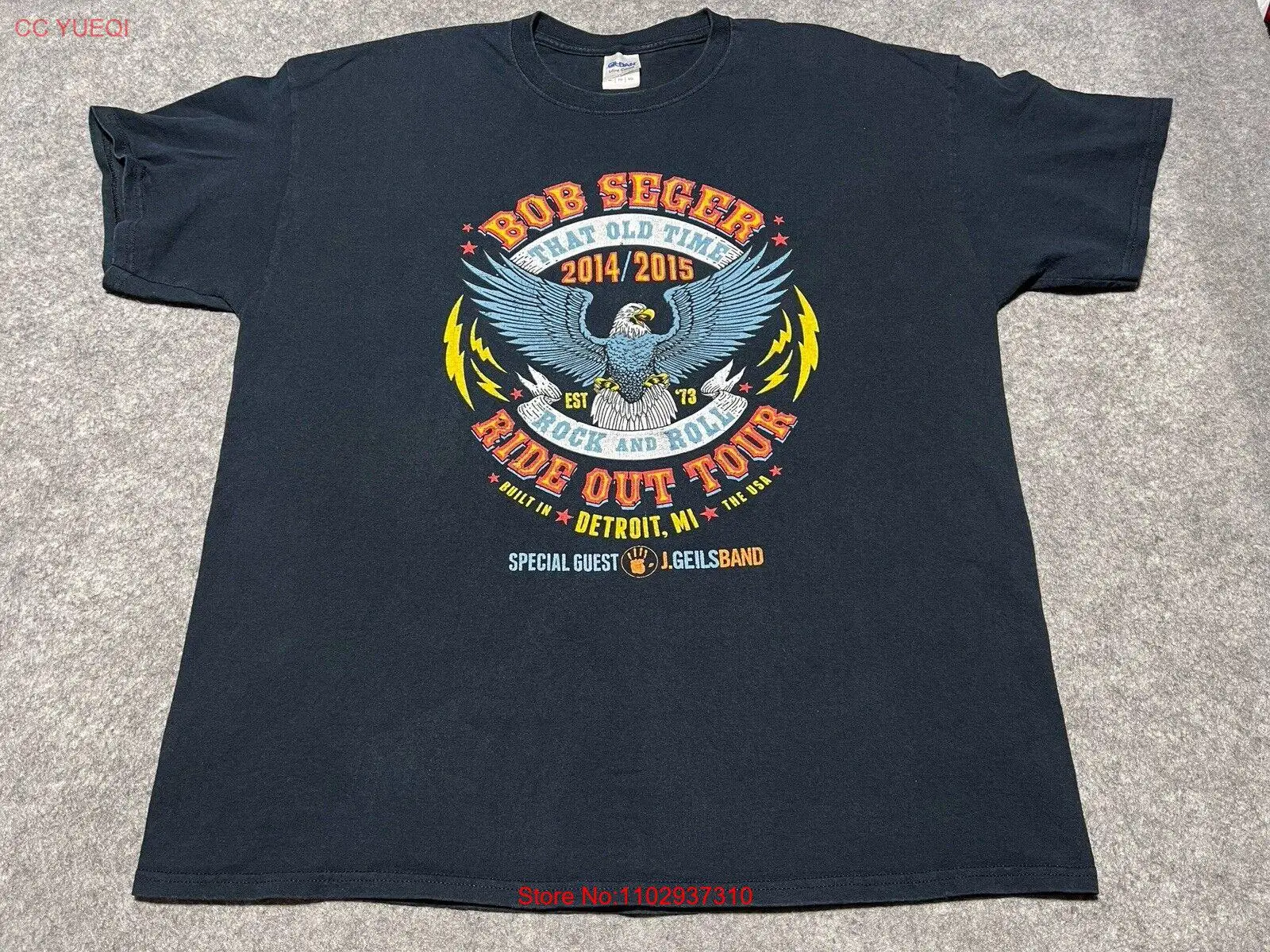 Походная рубашка Bob Seger черный Размер XL походная J Geils Band и серебряные пули