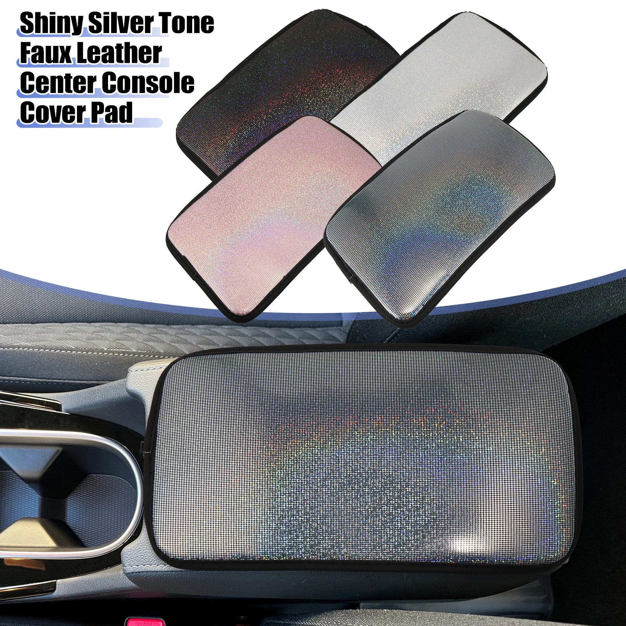 

Чехол для автомобильной консоли X Autohaux из искусственной кожи, блестящий водонепроницаемый нескользящий протектор, коврик для сиденья центральной консоли