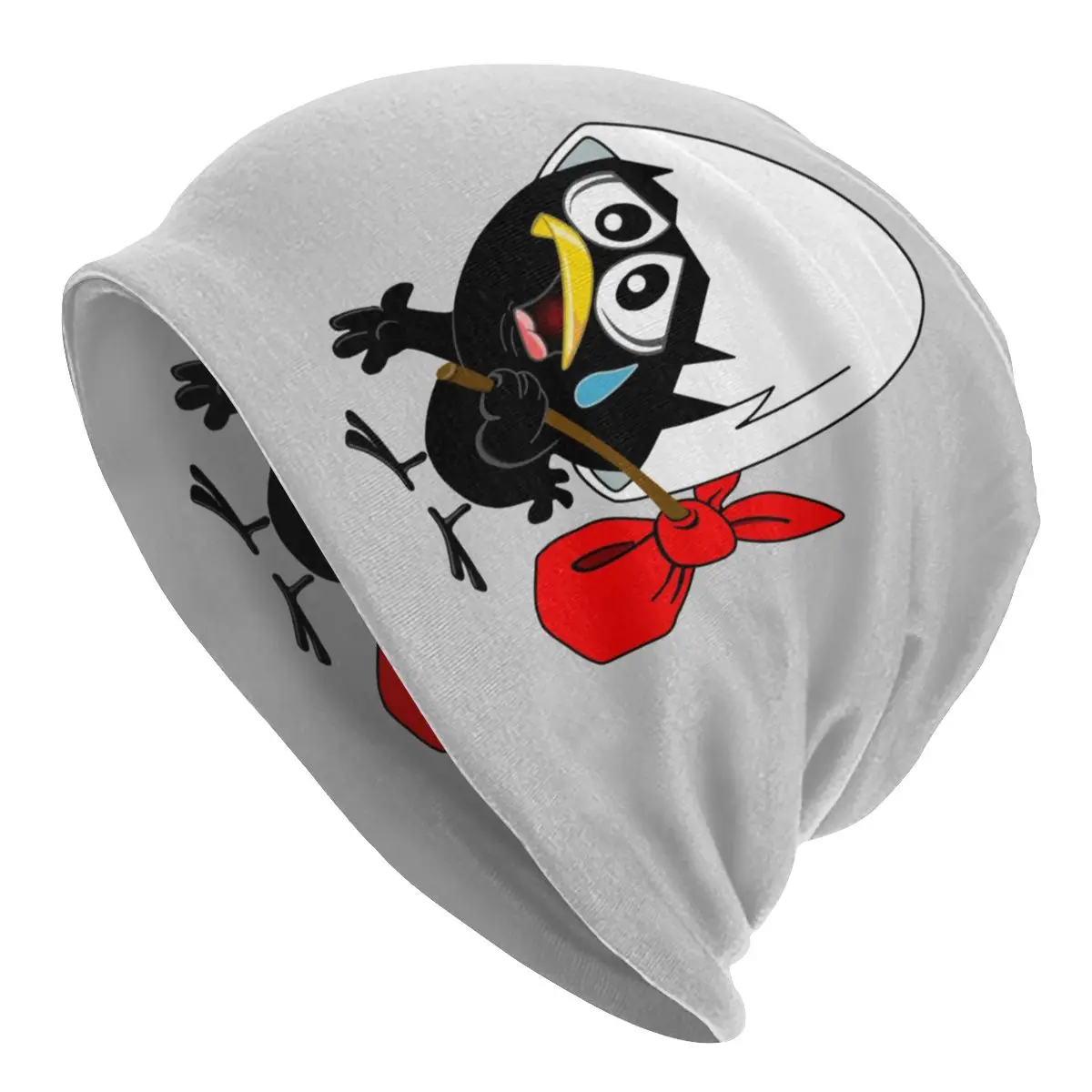 

Unisex Bonnet Winter Warm Knit Hat Women Men Sad Black Chicken Calimero Fashion Beanies Caps Comic Cartoon Beanie Hats Ski Cap