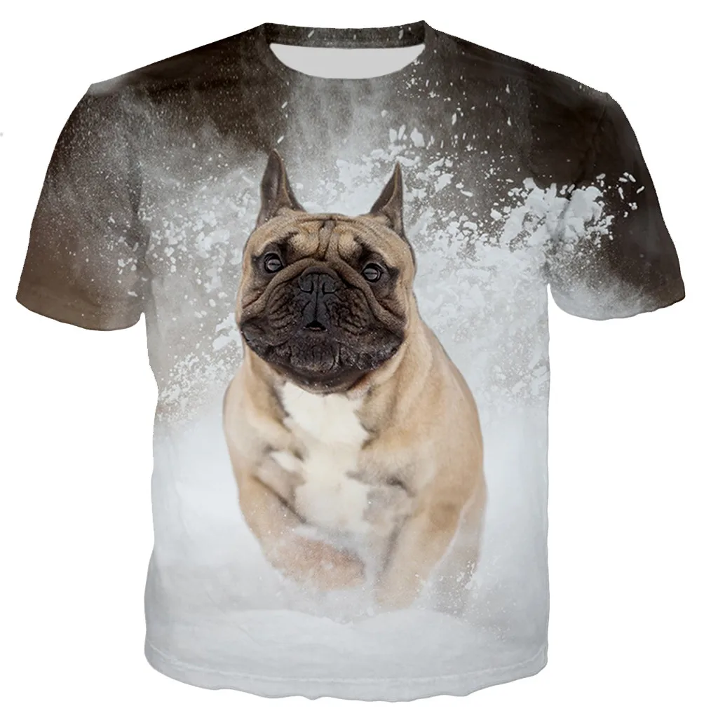 

2022 New French Bulldog 3D Printing T Shirts Men Women Harajuku Quick Dry Streetwear Fashion Tops