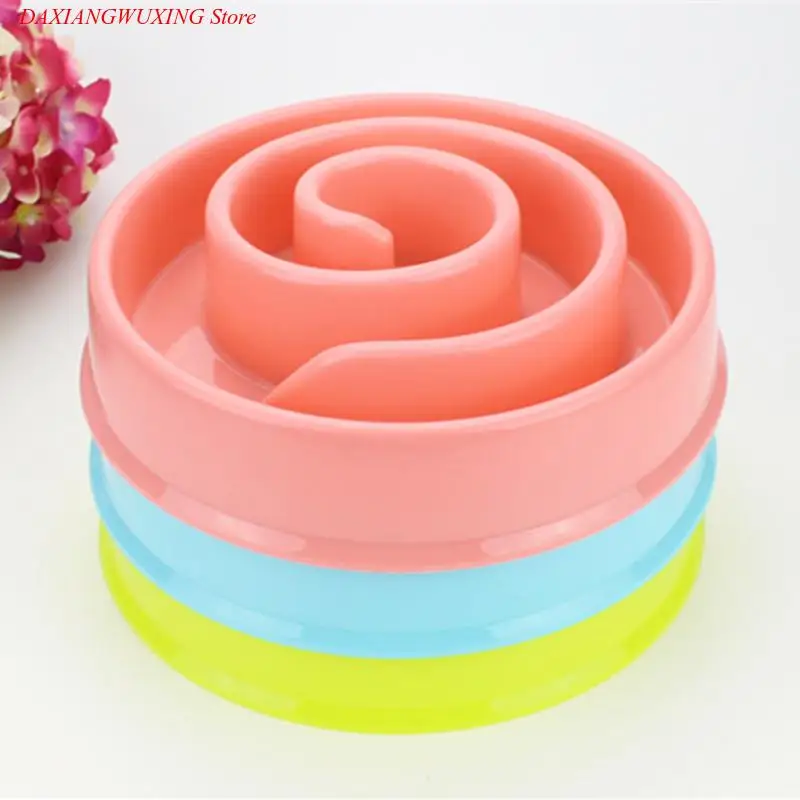

Pet Dog Cat Interactive Slow Food Bowl 1Pc Anti Slip Gulp Feeder Healthy Bloat Dish For Pet Feeding Tools